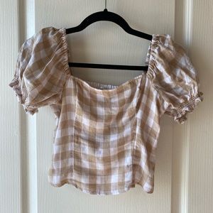 Abercrombie and Fitch Squareneck Puff Sleeve Top